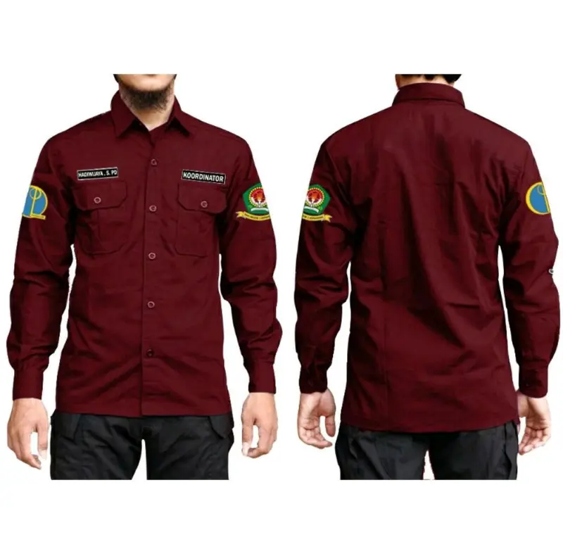 Kemeja PDL / PDH / Baju Lapangan Lengan Panjang Plus Bordir 4 dan  5 Posisi Design Bebas Suka-suka 1