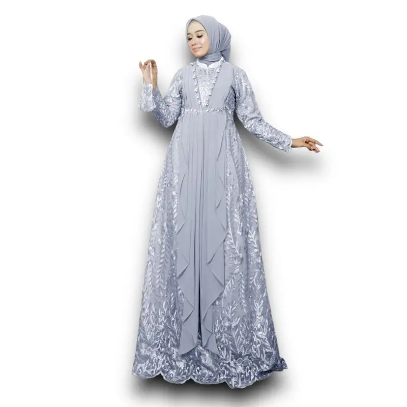GAMIS MAXI BUSUI VIARA/ TANPA Masker/ KEBAYA BUSUI/ GAMIS PESTA/ GAMIS BUSUI MUSLIM Kombinasi Mutiara Panjang Tile 2
