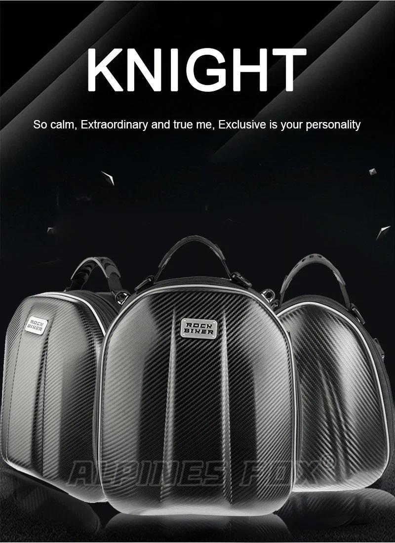 Product Introduction of ROCK BIKER 18-24L Carbon Fiber Motorcycle Tail Bag Waterproof Motorbike Rear Back Seat Bag Moto Helmet Travel Bag Rider Backpack 18