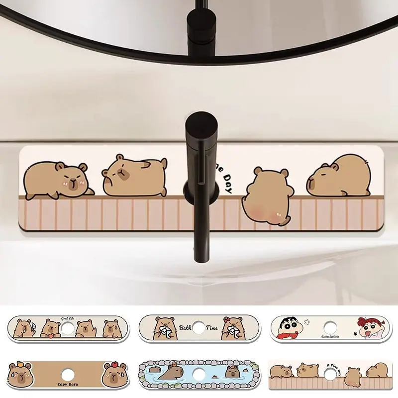 Tấm Thoát Nước Vòi Hoa Sen, Thiết Kế Hoạt Hình Capybara, Sáng Tạo, Tấm Thoát Nước Nhà Bếp, Đồ Dùng Phòng Tắm 0