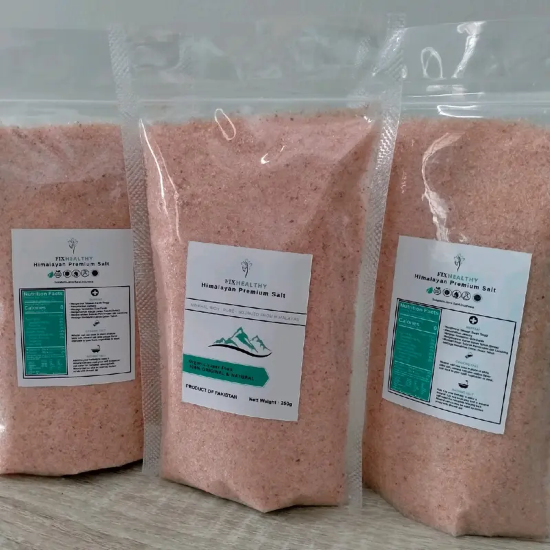 (Asli)Garam Himalaya Fixhealthy 250gr Himalayan Pink Salt Pure Super Fine Original Premium Organic Himalayan Salt 100% Natural  Bahan Masakan 1