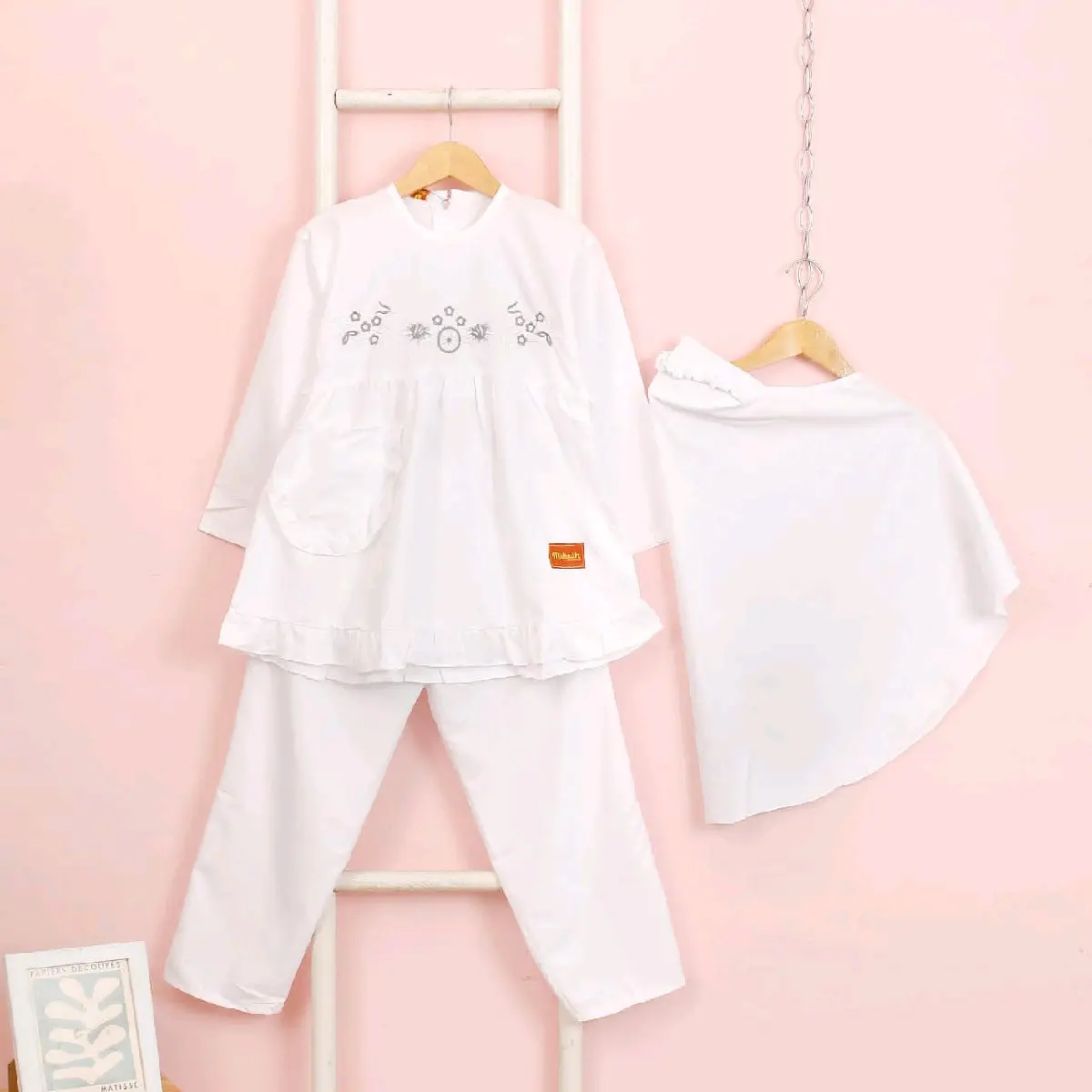 setelan muslim putih#setelan putih manasik Katun