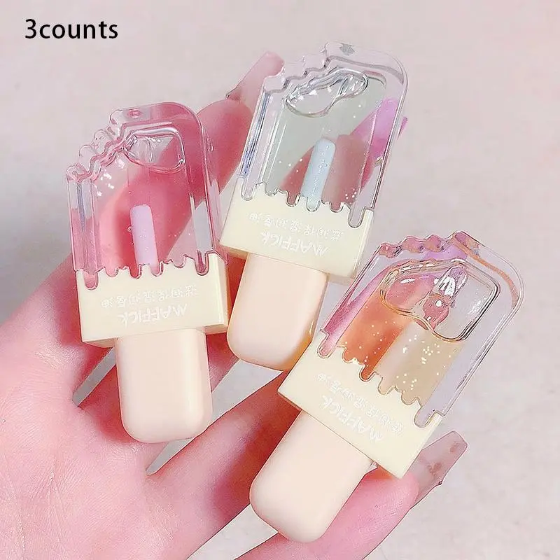Portable Lip Oil, 3 Counts/set Moisturizing Lip Balm, Hydrating Glossy Lip Glaze Stick, Plumping Lip Oil for Girls & Women 0
