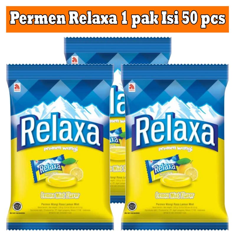 Permen Relaxa Mint Rasa Lemon 125 gram Per Pack isi 50 Pcs Candy Food ...