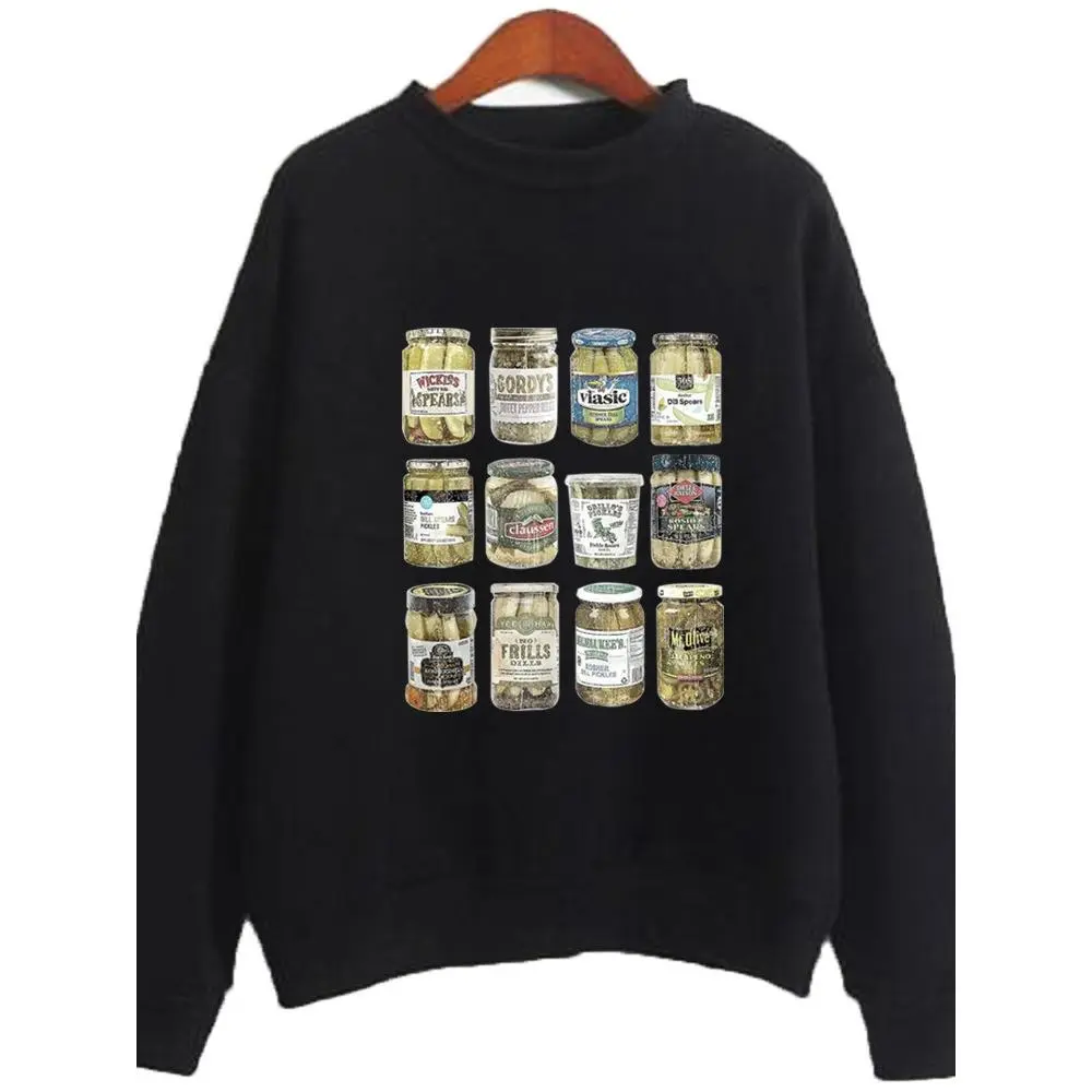 INTAGE Canned Pickles Canned Pickle round Neck Sweater Loose Hoodie Men's Top
