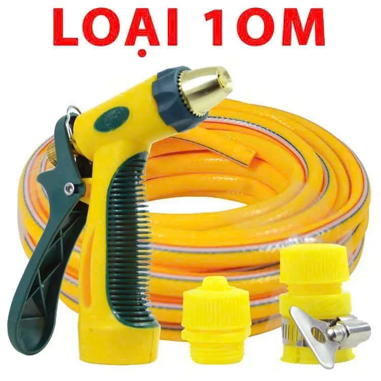 COMBO Bộ dây vòi xịt tăng áp rửa xe LOẠI 10m tưới cây áp lực cao có thể điều chỉnh áp lực nước(TG)