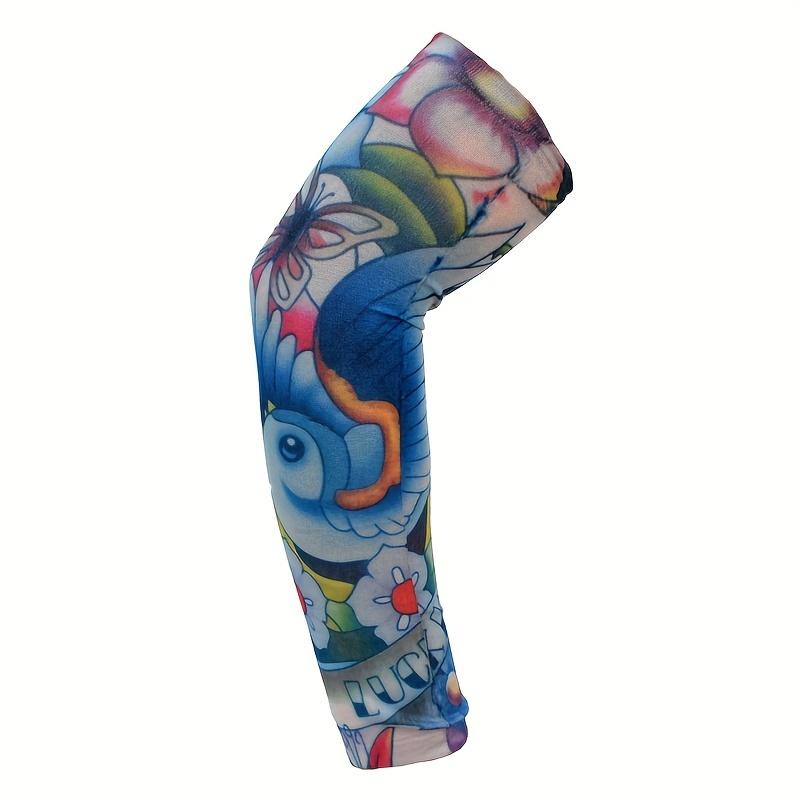 1pc Cycling Tattoo Ice Arm Sleeves, Sun Screen UV Protection Compression Arm Sleeves For Fishing, Camping, Cycling, Hiking 8