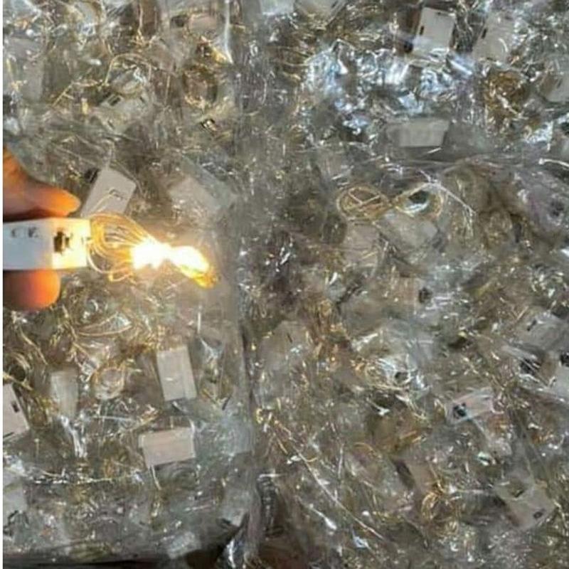 10 cái đèn led đom đóm đèn fairylight trang trí hộp quà tháp oản, mẹt tết, bó hoa, tiểu cảnh màu vàng dài 1m