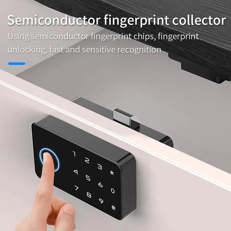Smart Door Lock, APP Fingerprint Smart Drawer Cabinet Invisible Lock, IC Card Unlock Cabinet Furniture Electronic Keyless Sensor Lock 4