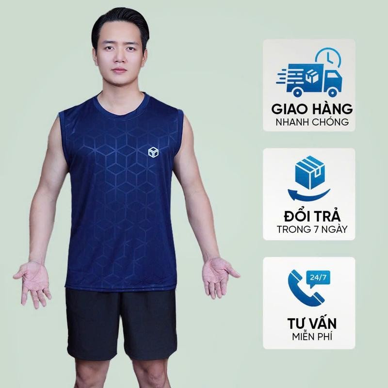 Product Introduction of [ Combo 2-3-4 ÁO ] Sát Nách Thể Thao, Chất Thun Lạnh Co Giãn Mềm Thoáng Nhẹ Vận Động Thoải Mái NAM LOGO Hình Hộp 8