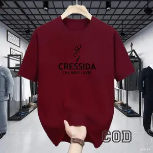 【100% katun】Kaos Tebal Distro Lengan Pendek Logo crsd tengh Keren Text Hitam Motif Hitam Bahan katun kombed 30s Pria Dewasa Motif untuk Lembut Unik Wanita Oblong fashion Besar Baju Bulat