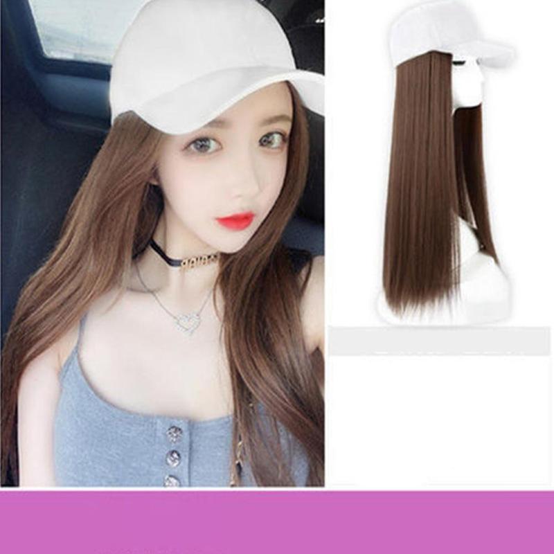Mũ Tóc Giả Cho Nữ, Tóc Thẳng Dài 60Cm, Nối Tóc Thời Trang, Một Mảnh, Tự Nhiên, Thực Tế, INS 6
