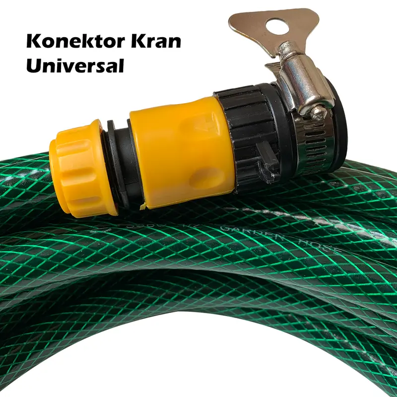 Selang Semprotan Air Semprot Cuci Motor Mobil Siram Taman Benang Hijau Anti Lumut 2mm - Komplit Universal Paket Selang + Semprotan Bonus Konektor Quick Release 5