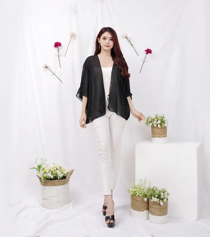 Toply shop Outer ceruti model batwing / Cardigan korean style / Outer transparan 5