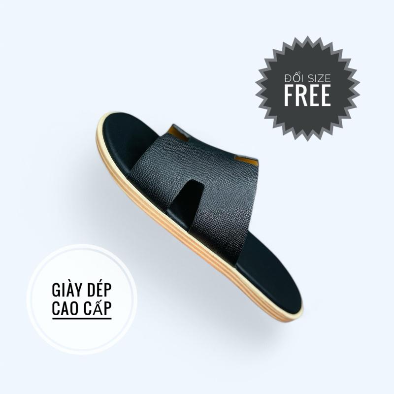  Dép Nam H Đế Cao Suu Vân Gỗ Quai Da Sít Cao Cấp,Hàng Loại Đẹp,Sơn Full Cạnh Dép-Size 38-43  Hỗ Trợ Đổi Size Tại Nhà  