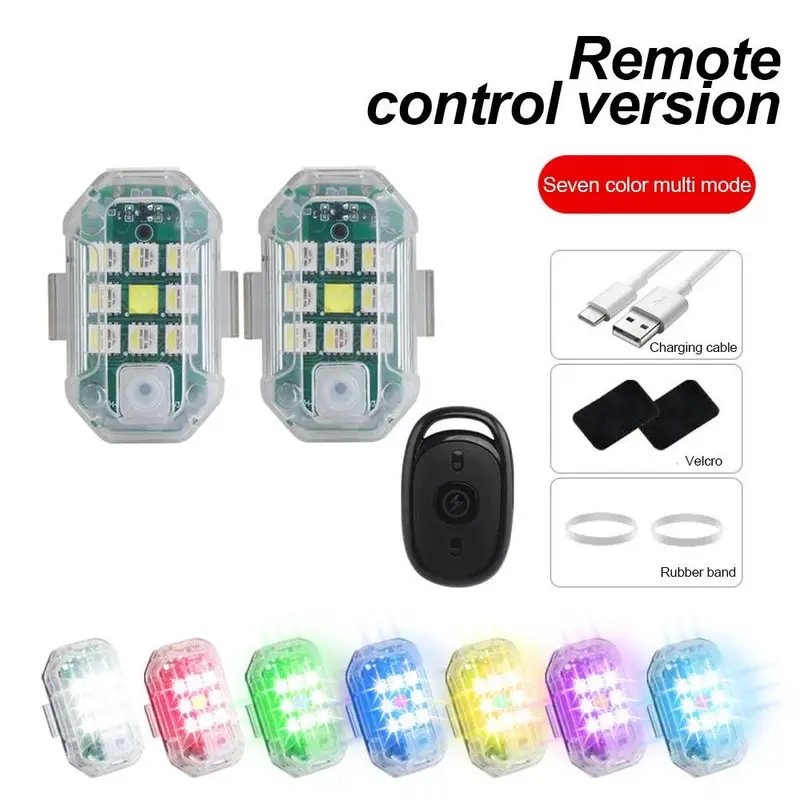 Đèn LED nhấp nháy, với điều khiển loại bỏ, Đèn cảnh báo chống va chạm, Thích hợp cho ô tô, xe máy, máy bay không người lái, xe tay ga, [Hàng Có Sẵn] Đèn nhấp nháy 0