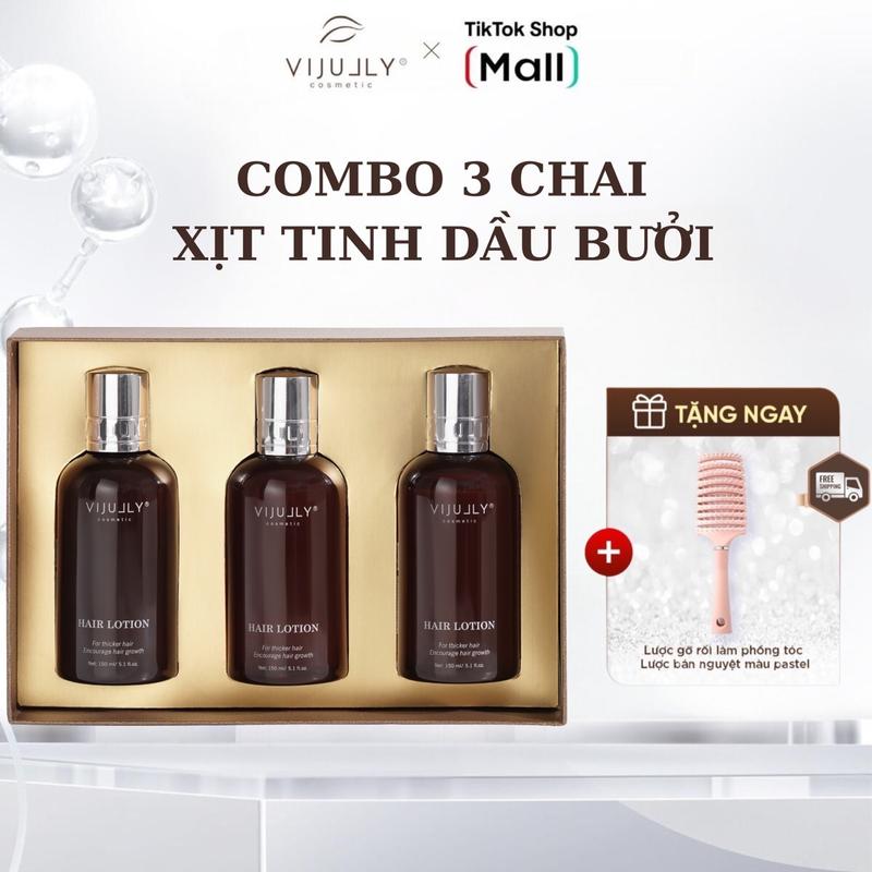 Combo 3 Chai Tinh Dầu Bưởi VIJULLY Giúp Dưỡng Mọc Tóc Nhanh 150ml Chai xịt bưởi