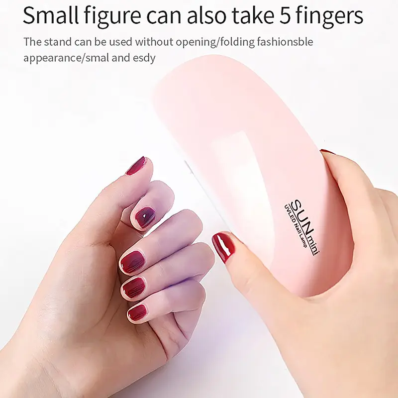 6W Mini Nail Lamp UV LED Gel Polish Cured Pink White Nail Dryer Machine Portable USB Cable Home Nails Dry Tool For Gel Varnish