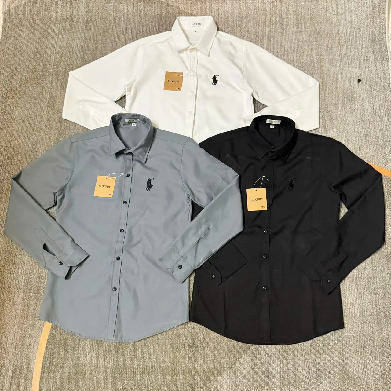 Áo Sơ Mi Nam Tay dài chất mango thêu logo Dày Dặn Form Đứng Boy Phố ST MEN STORE Menswear Shirt Cổ Tròn ...không.4 navy blue ... hàn quốc