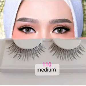 Bulu mata palsu 110 medium full cover/penutup bulu mata dan lem buluma tamurah eyelash tahan lama bawah individual lashes Bulumata