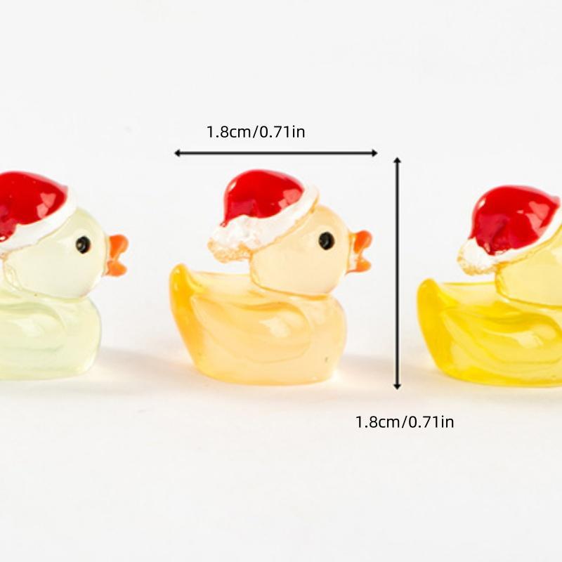 Mini Cartoon Duck Decorative Ornament, 20pcs/50pcs Luminous Duck Decoration, DIY Handmade Resin Accessories, Micro Landscape Decoration, Fish & Aquatic Supplies, Christmas Gift 1