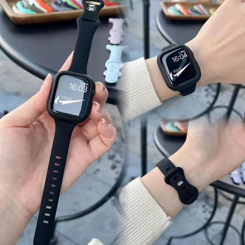 Slim Silicone Strap For  Watch Band 41mm 44mm 40mm  for girls and boy 45mm  Ultra 49mm 42mm 38 44 45 mm bracelet For iWatch series 7 8 se 3 4 5 6