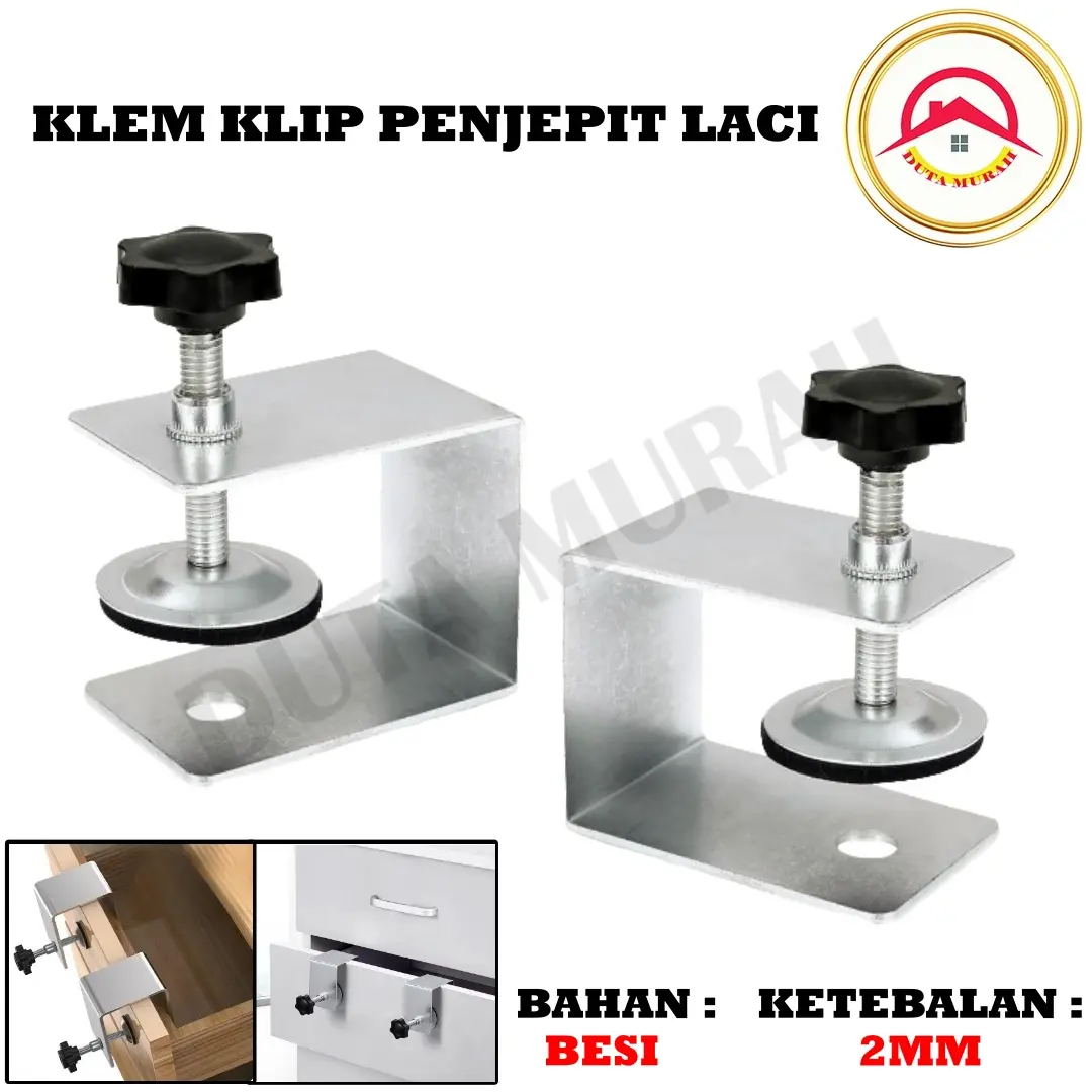 Clamp Penjepit Laci Untuk Instalasi Depan Laci Klip Laci U Besi
