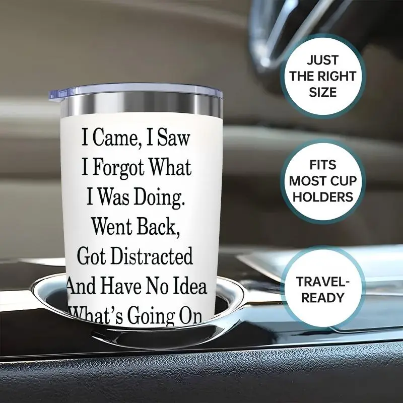 20oz Stainless Steel Tumbler with Lid, 1 Count Reusable Car Cup for Hot & Cold Beverages, Perfect Birthday & Holiday Gift 4