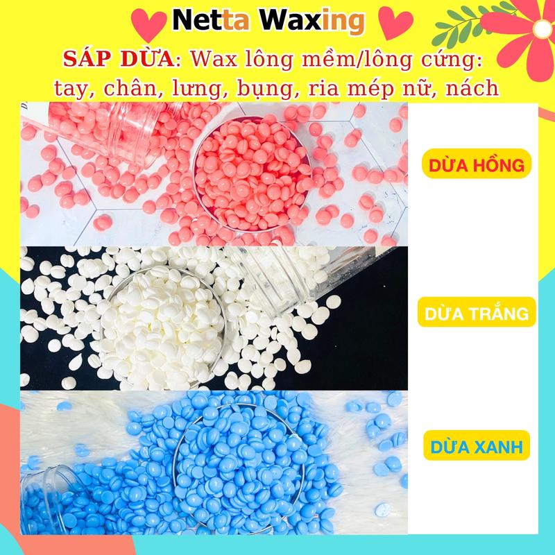 Hủ 400g Sáp Wax Lông + Que gỗ waxing - Sáp wax dẻo, wax sạch lông cứng, lông tơ Kem 3