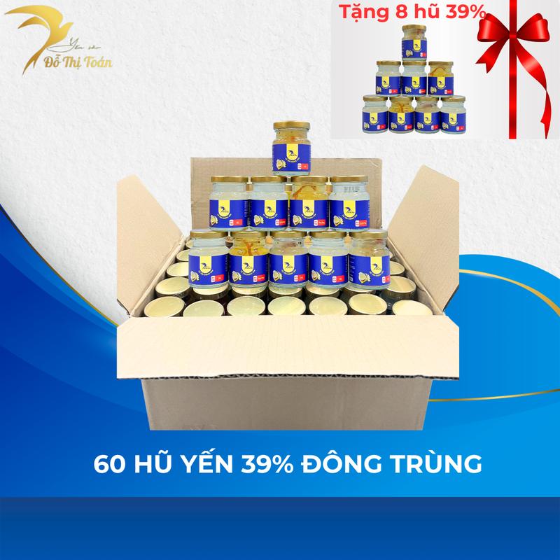 [DTT] 60 hũ yến 39% ( Tặng 8 hũ yến 39% ) Yến chưng chọn vị- Yến sào Đỗ Thị Toán