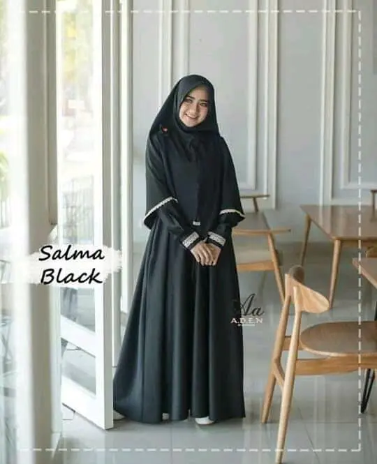 Gamis Polos Jumbo Dress Muslim Simple Katun Renda Busui Friendly • simpel