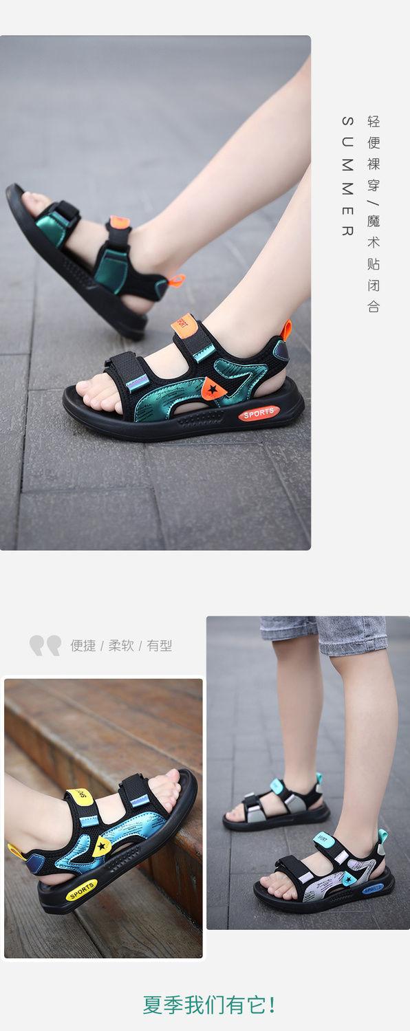 Product Introduction of ABC PEAC Boys' Sandals 2025 Summer New Soft Sole Non-Slip Boys' Sports Beach Shoes For Big Kids 3
