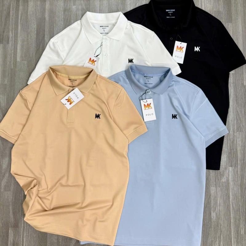 Áo polo Nam Minhkhue trơn basic, cổ bẻ logo thêu ngực , nhiều màu thoáng mát - size M-L -XL 0