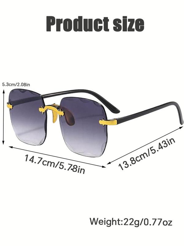 Unisex Elegant Ombre Square Frame Eyeglasses, Trendy Casual Eyeglasses for Everyday Use, Fashion Accessories for Outdoor Activities, Women 1