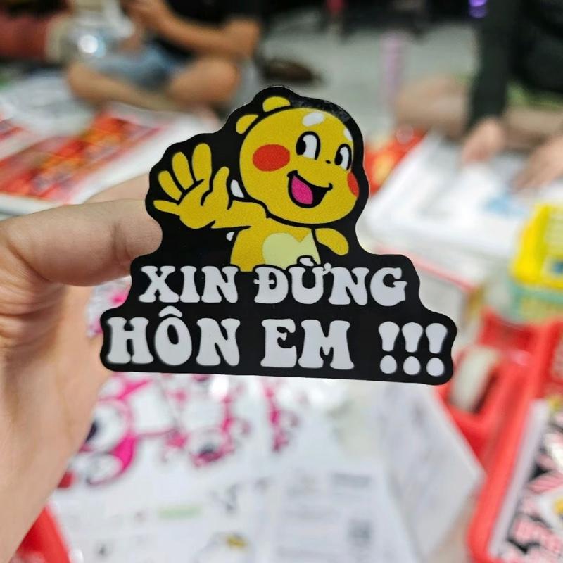  Tem Dán Sticker Xin Đừng Hôn Em Dễ Thương Dán Trang Trí Xe Máy  Xe Điện  Ô tô   Decal3. Lơp Chống Nước 
