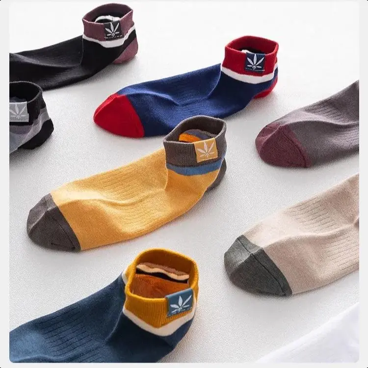10 màu hỗn hợp vớ lá mẫu Breathable không đổ mồ hôi người lớn vớ phổ quát cho nam giới và phụ nữ 0