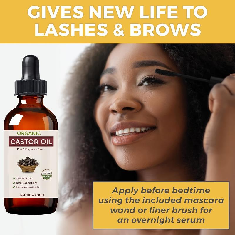 Product Introduction of 1pc Pure Castor Oil, Pure, Cold Pressed, Hexane Free. Care For Eyelashes, Eyebrows, Hair. Skin Moisturizer & Hair Treatment Helps Hair Care 1.01oz Per Bottle. Haircare Comfort Moisture Hydrating Hydrate 12