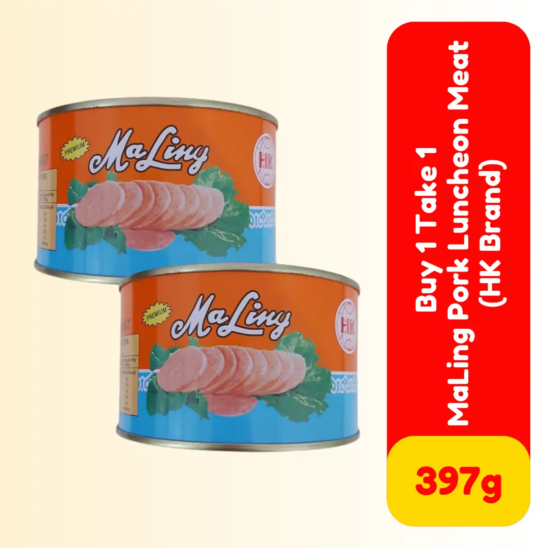 HOT DEALS! (HK BRAND) { BUY 1 TAKE 1 } MaLing Pork Luncheon Meat 397g { BUY 2 TAKE 2 } MaLing Pork Luncheon Meat 397g | { BUY 3 TAKE 3 } MaLing Pork Luncheon Meat 397g | { BUY 4 TAKE 4 } MaLing Pork Luncheon Meat 397g (HK Brand) - Canned Goods,  Food
