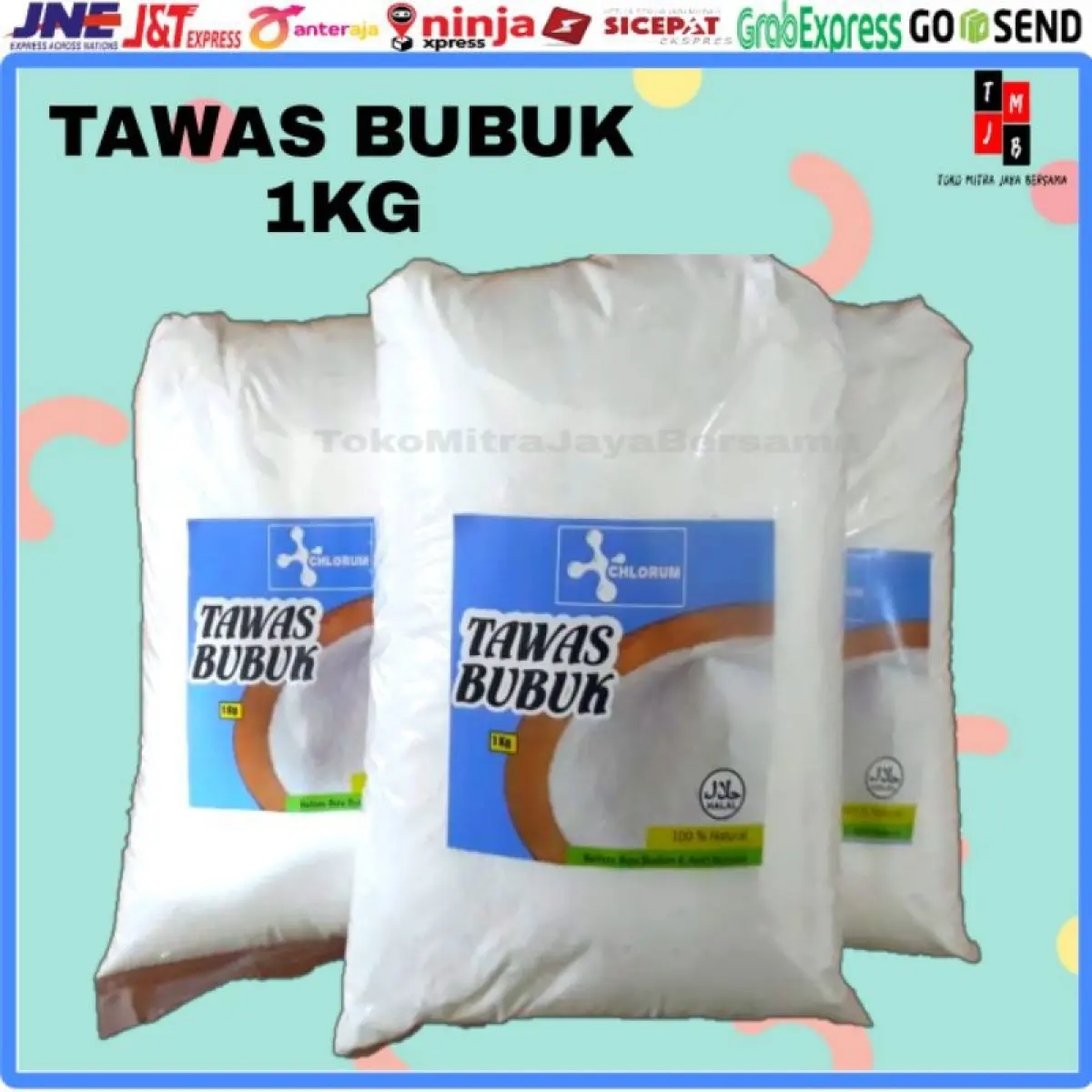 Tawas Bubuk 1KG Natural Deodorant Memutihkan Menghilangkan Bau Ketiak Tubuh Menjernihkan Air