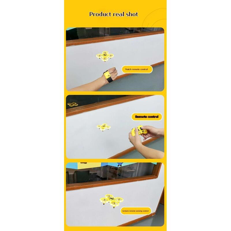 Product Introduction of Minions Four-Axis Ufo Intelligent Induction Suspended Flying Saucer Remote Control Drone Aircraft Animation Kid Toy 18