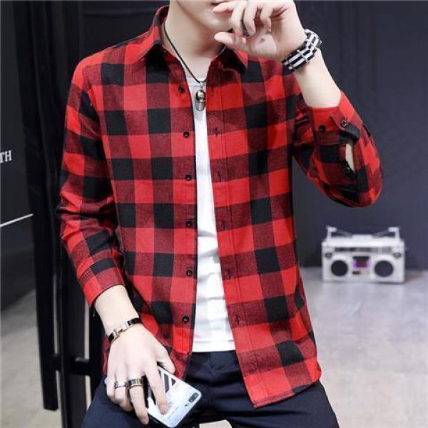 Áo Sơ Mi Kẻ Sọc, Phong Cách Thường Ngày Trang Phục Mùa Thu, Kẻ Sọc Đen Trắng, Dành Cho Nam Giới, Áo Dài Tay, Quần Áo Thời Trang, Áo Mặc Bên Ngoài, Áo Khoác Nam Menswear Shirt Có Cổ 3