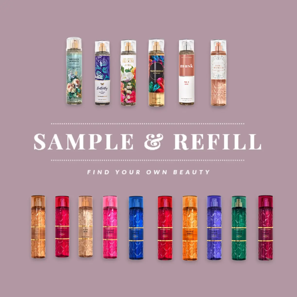 SAMPLE & REFILL-FULL SIZE XỊT THƠM BODY MIST B.B.W CHÍNH HÃNG US