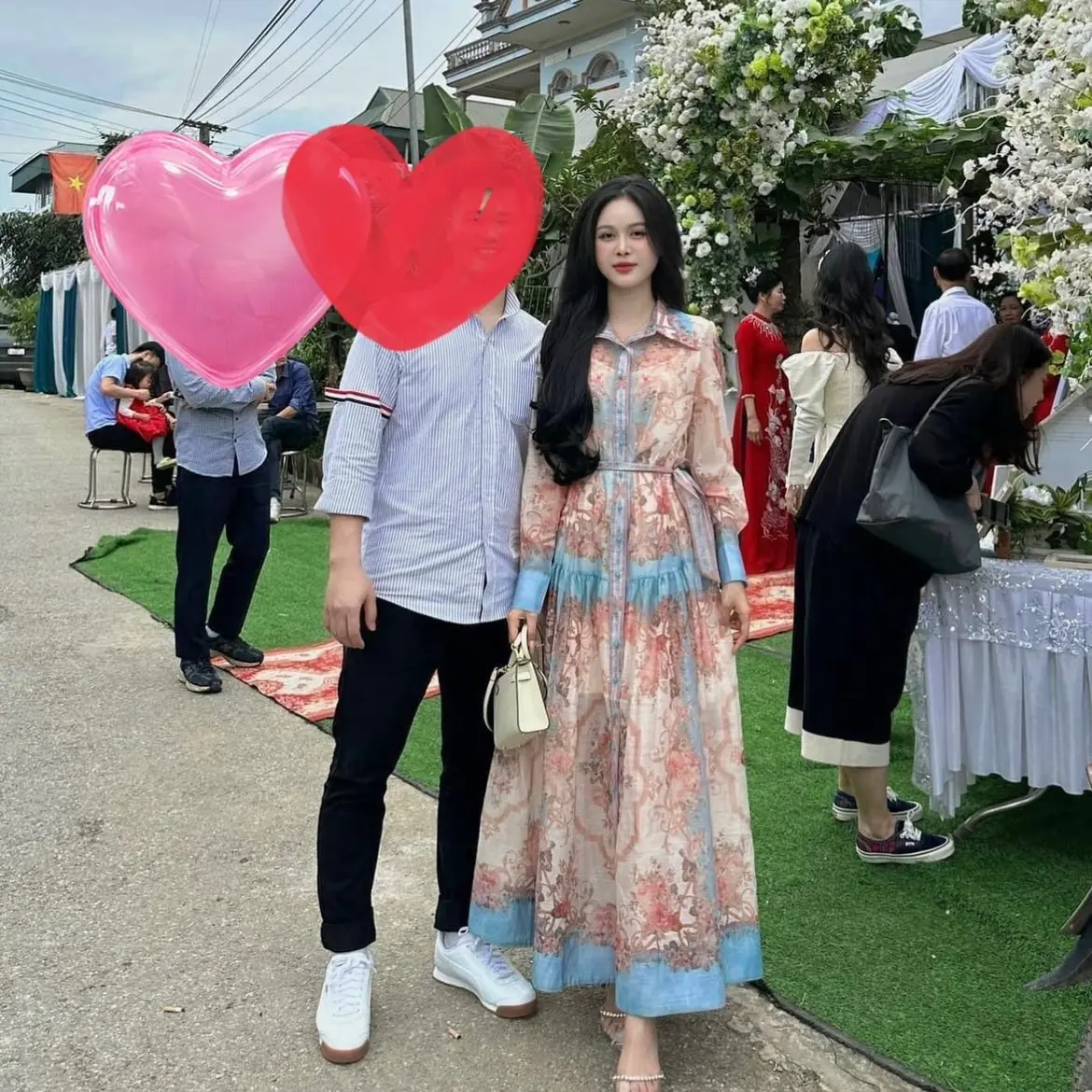 Váy zmm dáng dài hoạ tiết