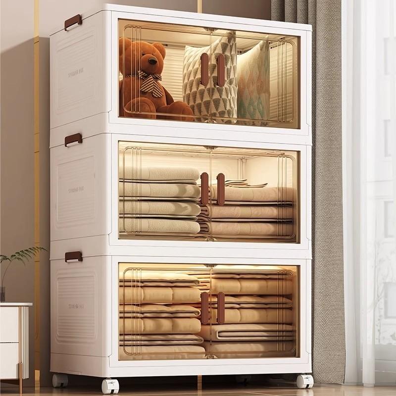 Storage Storage Cabinet Household Baby Wardrobe Children Clothes Snacks Plastic Storage Cabinet Bedroom Locker Multi-layer Seam 0