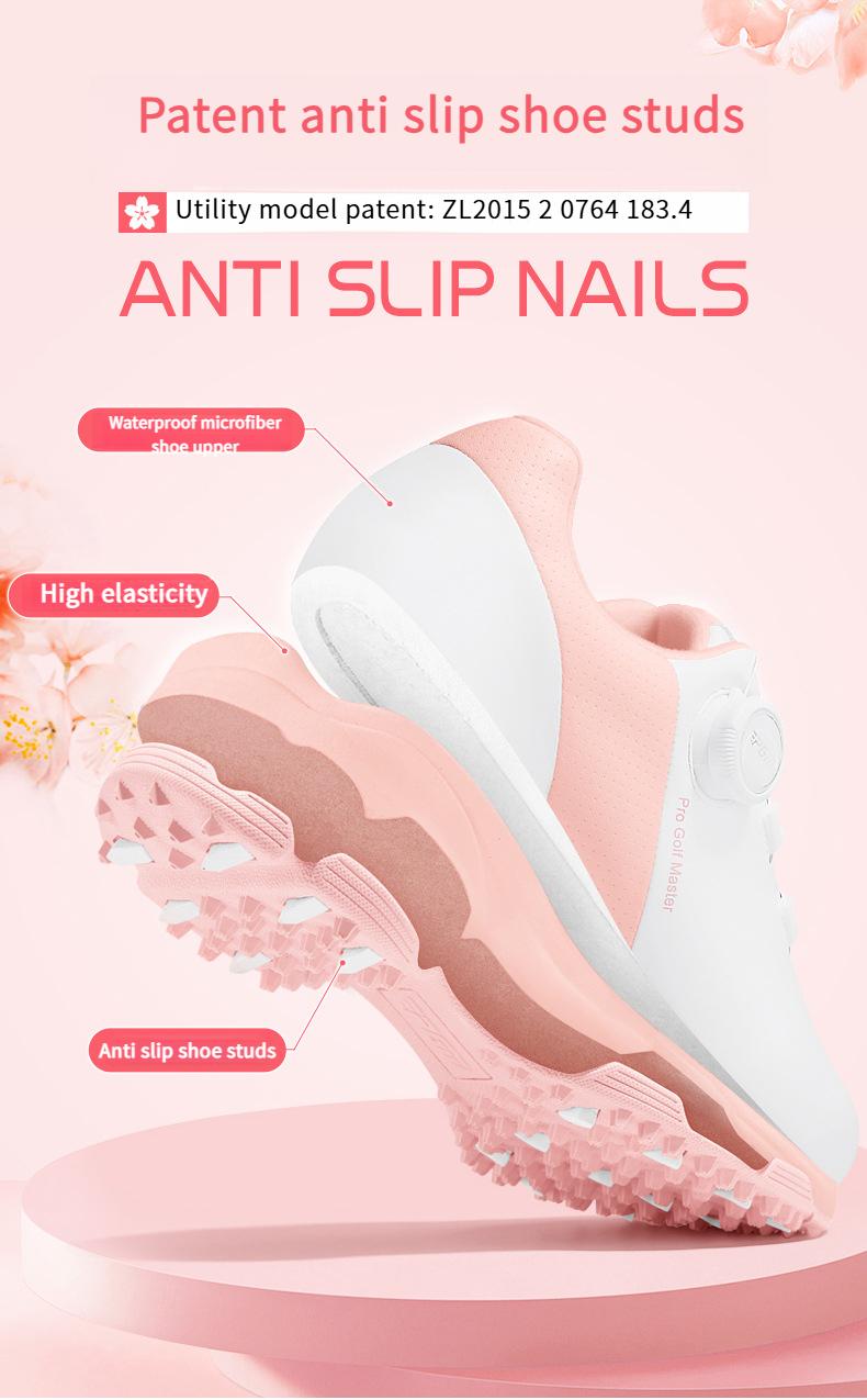 Product Introduction of [PGM] Golf Shoe Women's Waterproof Sneakers Anti-Slip Lightweight Knob Comfortable Shock-Absorbing Mid-Sole Nail-Free Shoes Xz343 11