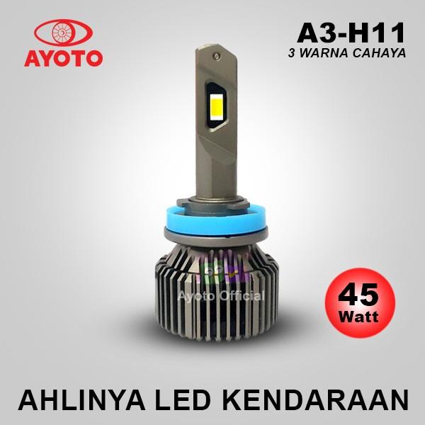 AYOTO A3 H11 45 W Sepasang 2 Pcs Lampu Kabut Foglamp 3 Warna LED 1