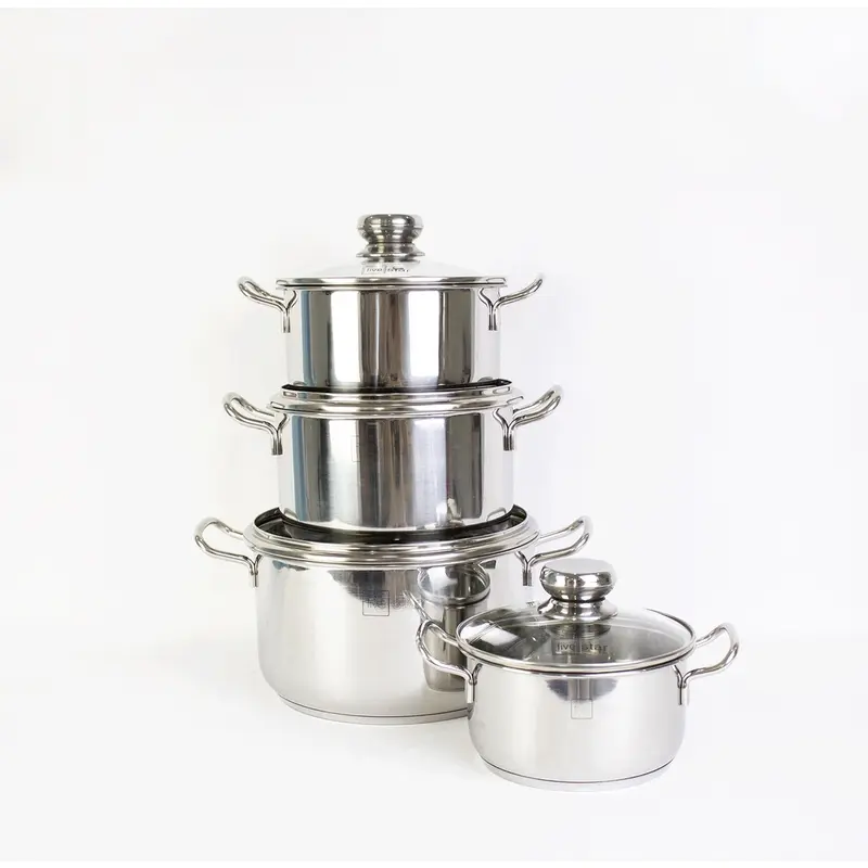 Bộ nồi chảo 3 đáy inox 403 Fivestar 5 món nắp kính tặng 5 muỗng ăn( N16cm x N18cm xN20cm x N24cm x chảo 24cm) 1