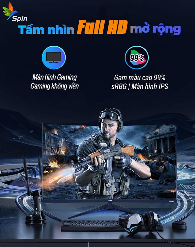 Màn hình máy tính spin 27 inch Full HD 100hz 2ms Thời gian đáp ứng Màn hình cong | BigBuy360 - bigbuy360.vn