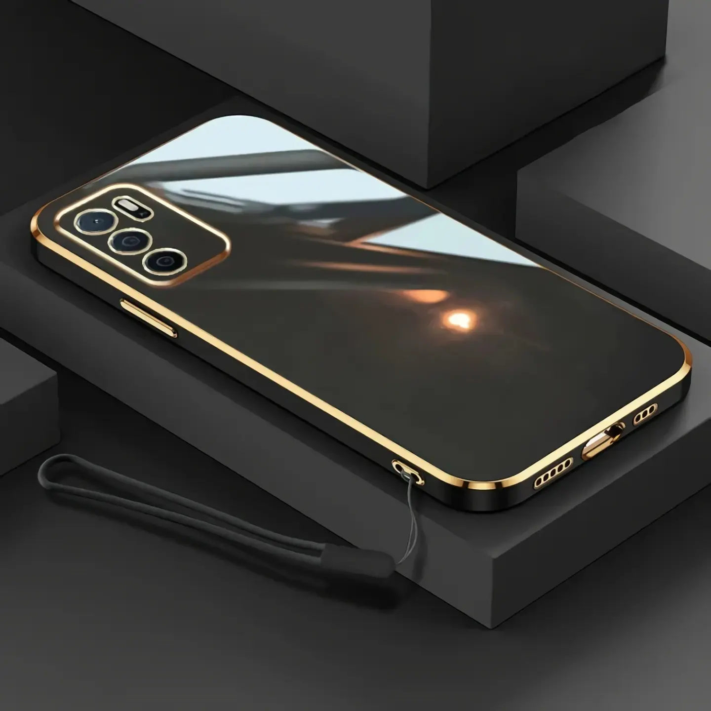 Luxury Softcase for Oppo A16 free Lanyard Premium Quality