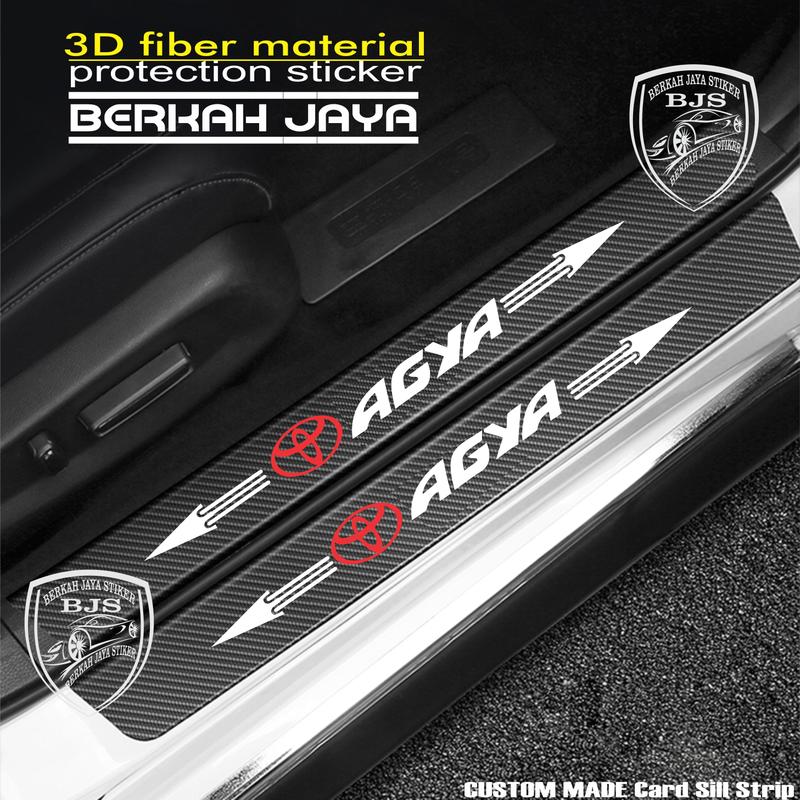 9 Pcs Stiker Pelindung Pintu Mobil Agya 3D Door Sill Plate Guard Toyota Stiker Pelindung Pijakan Lantai Pintu Mobil 1